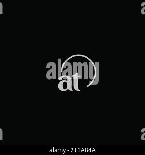 AT initials logo monogram design ideas Stock Vector