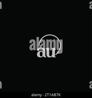 AU initials logo monogram design ideas Stock Vector