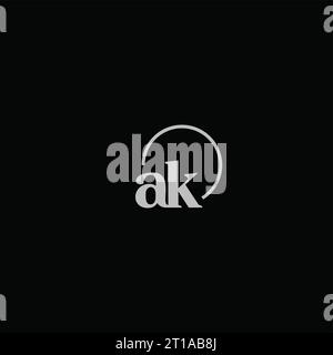 AK initials logo monogram design ideas Stock Vector