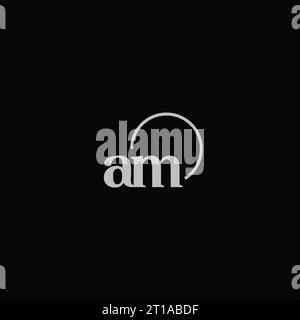 AM initials logo monogram design ideas Stock Vector