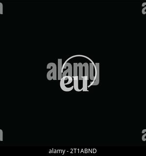 EU initials logo monogram design ideas Stock Vector