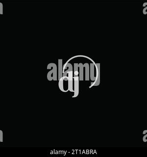 DJ initials logo monogram design ideas Stock Vector