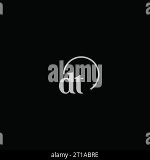 DT initials logo monogram design ideas Stock Vector