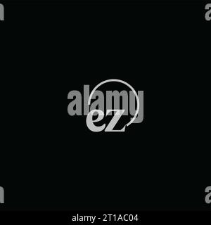 EZ initials logo monogram design ideas Stock Vector