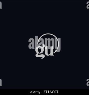 GU initials logo monogram design ideas Stock Vector