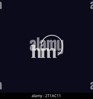 HM initials logo monogram design ideas Stock Vector