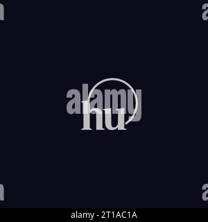 HU initials logo monogram design ideas Stock Vector