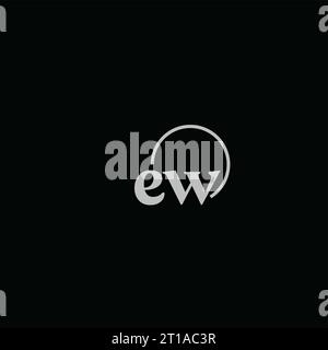 EW initials logo monogram design ideas Stock Vector