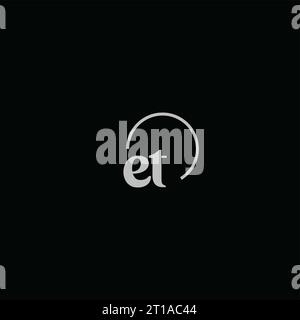 ET initials logo monogram design ideas Stock Vector