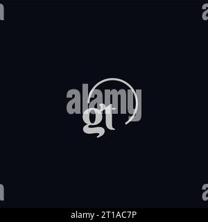 GT initials logo monogram design ideas Stock Vector