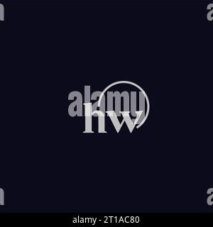 HW initials logo monogram design ideas Stock Vector