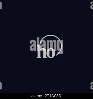 HO initials logo monogram design ideas Stock Vector