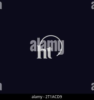 HT initials logo monogram design ideas Stock Vector