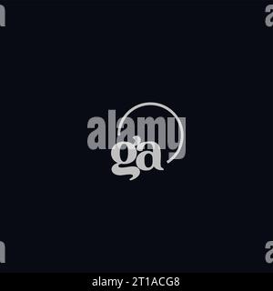GA initials logo monogram design ideas Stock Vector
