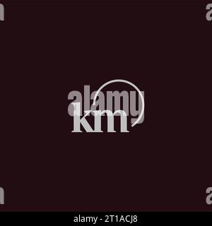 KM initials logo monogram design ideas Stock Vector