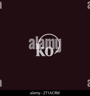 KO initials logo monogram design ideas Stock Vector