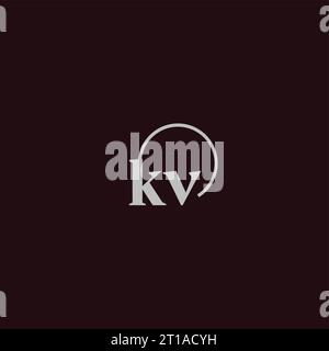 KV initials logo monogram design ideas Stock Vector