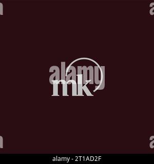 MK initials logo monogram design ideas Stock Vector