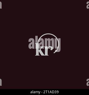 KR initials logo monogram design ideas Stock Vector