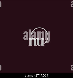 NU initials logo monogram design ideas Stock Vector