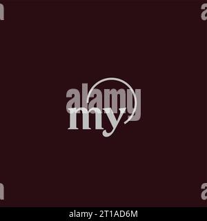 MY initials logo monogram design ideas Stock Vector