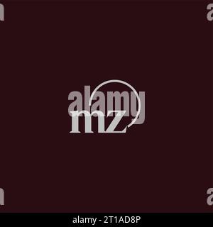 MZ initials logo monogram design ideas Stock Vector