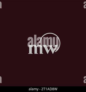 MW initials logo monogram design ideas Stock Vector