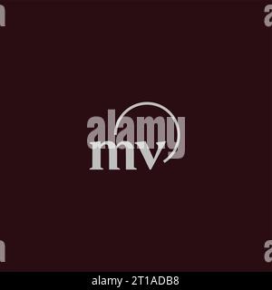 MV initials logo monogram design ideas Stock Vector
