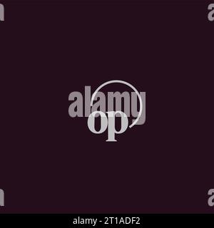 OP initials logo monogram design ideas Stock Vector