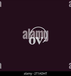 OV initials logo monogram design ideas Stock Vector