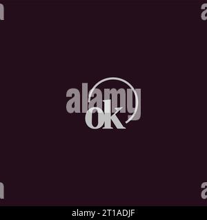 OK initials logo monogram design ideas Stock Vector