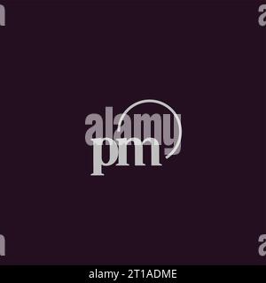 PM initials logo monogram design ideas Stock Vector