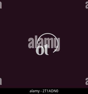 OT initials logo monogram design ideas Stock Vector
