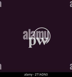 PW initials logo monogram design ideas Stock Vector