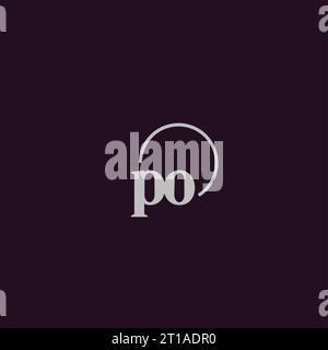 PO initials logo monogram design ideas Stock Vector