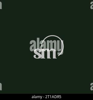 SM initials logo monogram design ideas Stock Vector