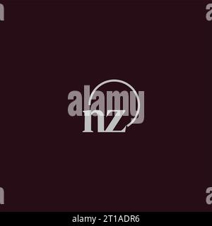 NZ initials logo monogram design ideas Stock Vector