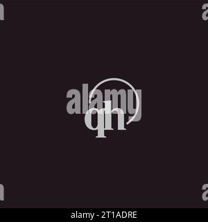 QH initials logo monogram design ideas Stock Vector