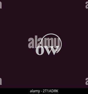 OW initials logo monogram design ideas Stock Vector