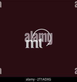 MT initials logo monogram design ideas Stock Vector