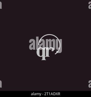 QR initials logo monogram design ideas Stock Vector