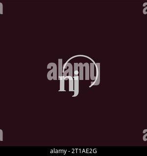 NJ initials logo monogram design ideas Stock Vector