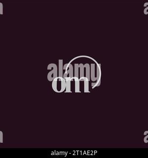 OM initials logo monogram design ideas Stock Vector
