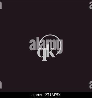 QK initials logo monogram design ideas Stock Vector