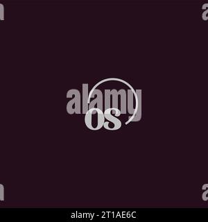 OS initials logo monogram design ideas Stock Vector