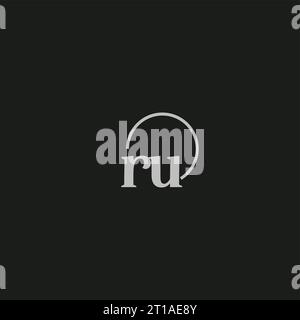 RU initials logo monogram design ideas Stock Vector