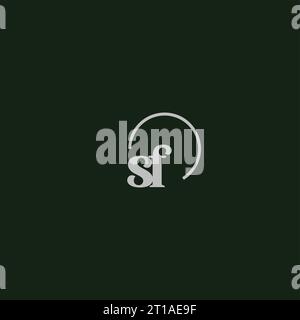 SF initials logo monogram design ideas Stock Vector