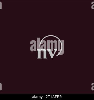 NV initials logo monogram design ideas Stock Vector