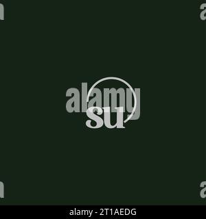 SU initials logo monogram design ideas Stock Vector