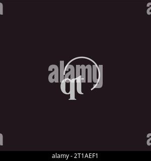 QT initials logo monogram design ideas Stock Vector